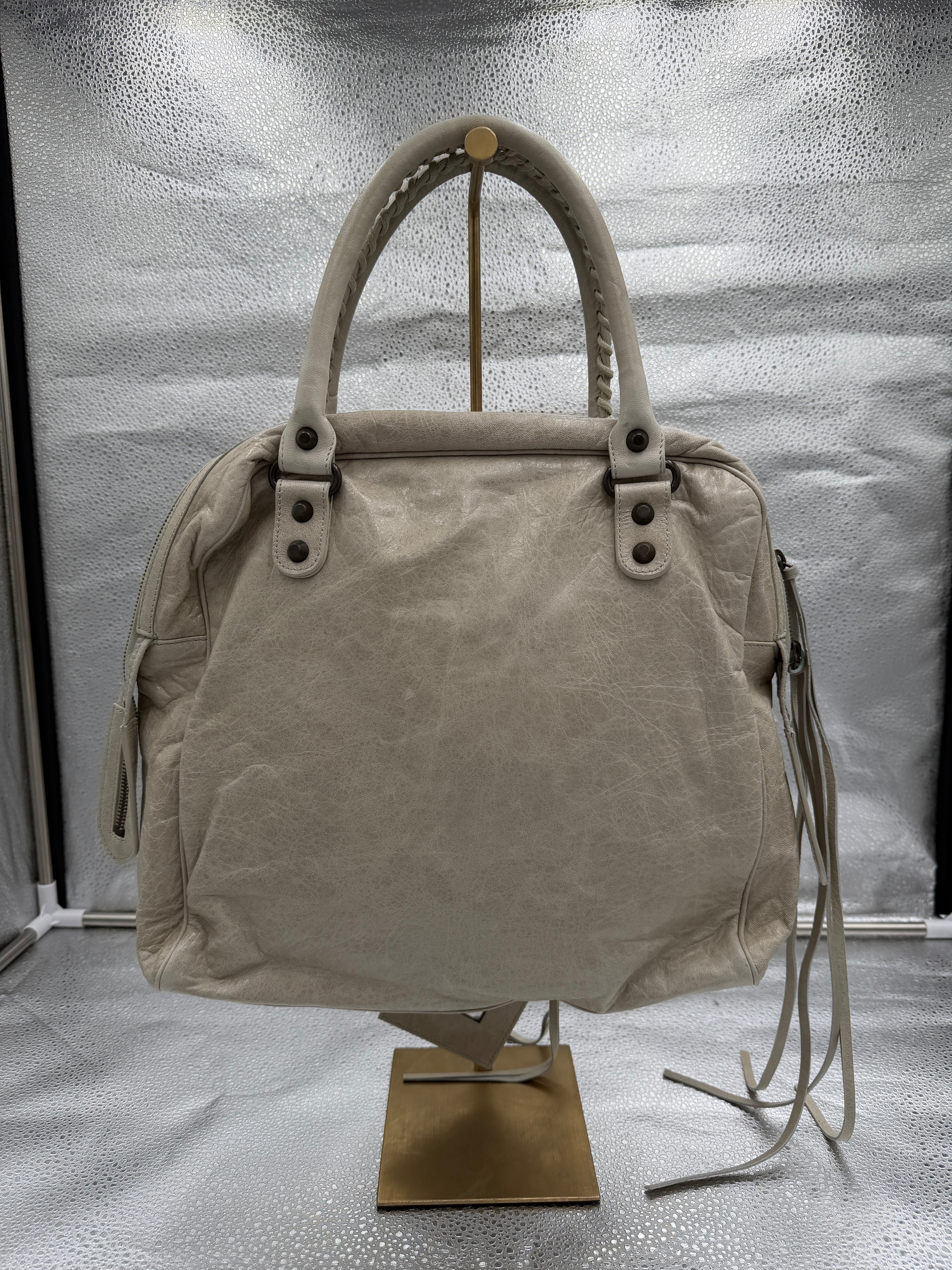 Balenciaga Motocross Classic Lambskin Bowling Bag