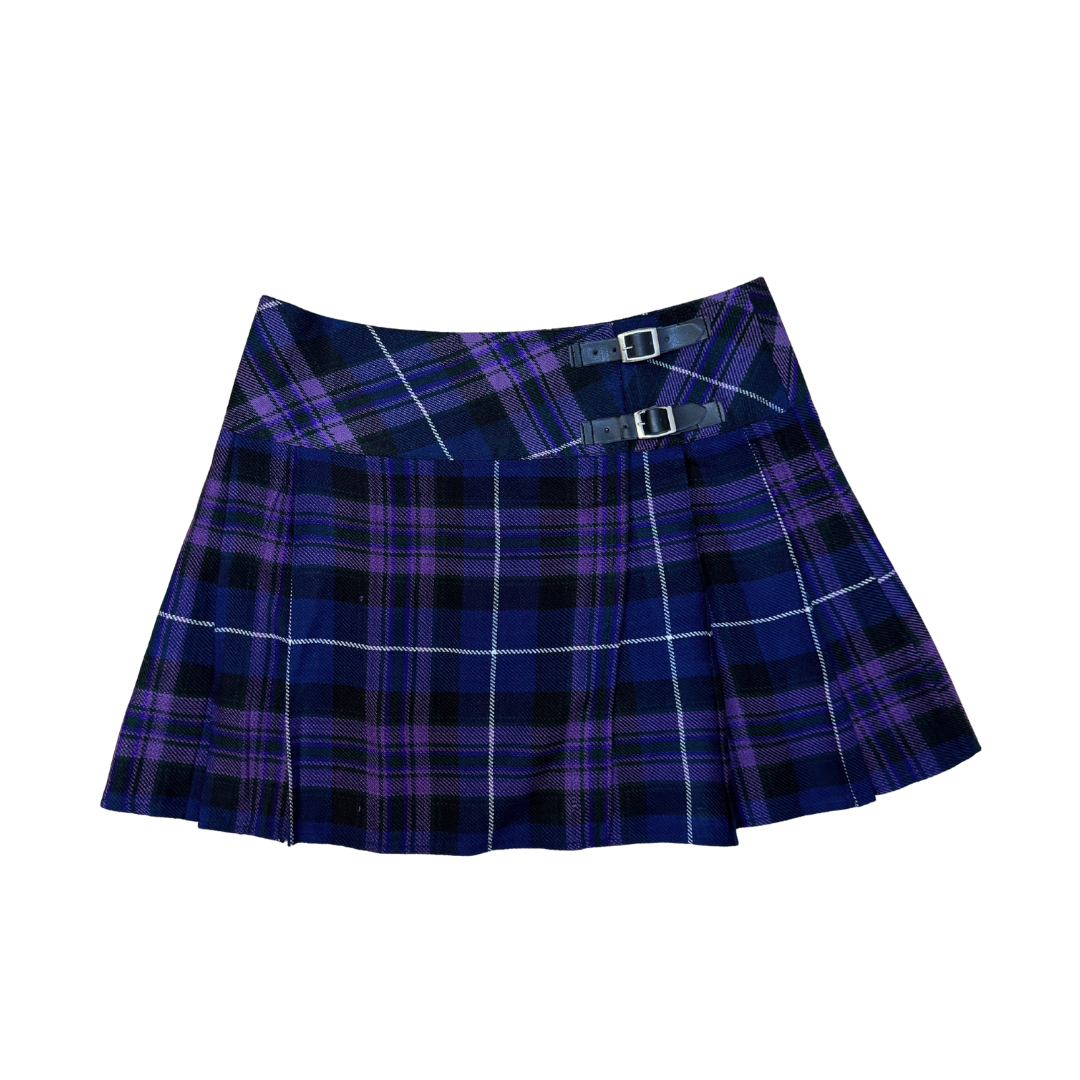 Purple Plaid Mini Skirt