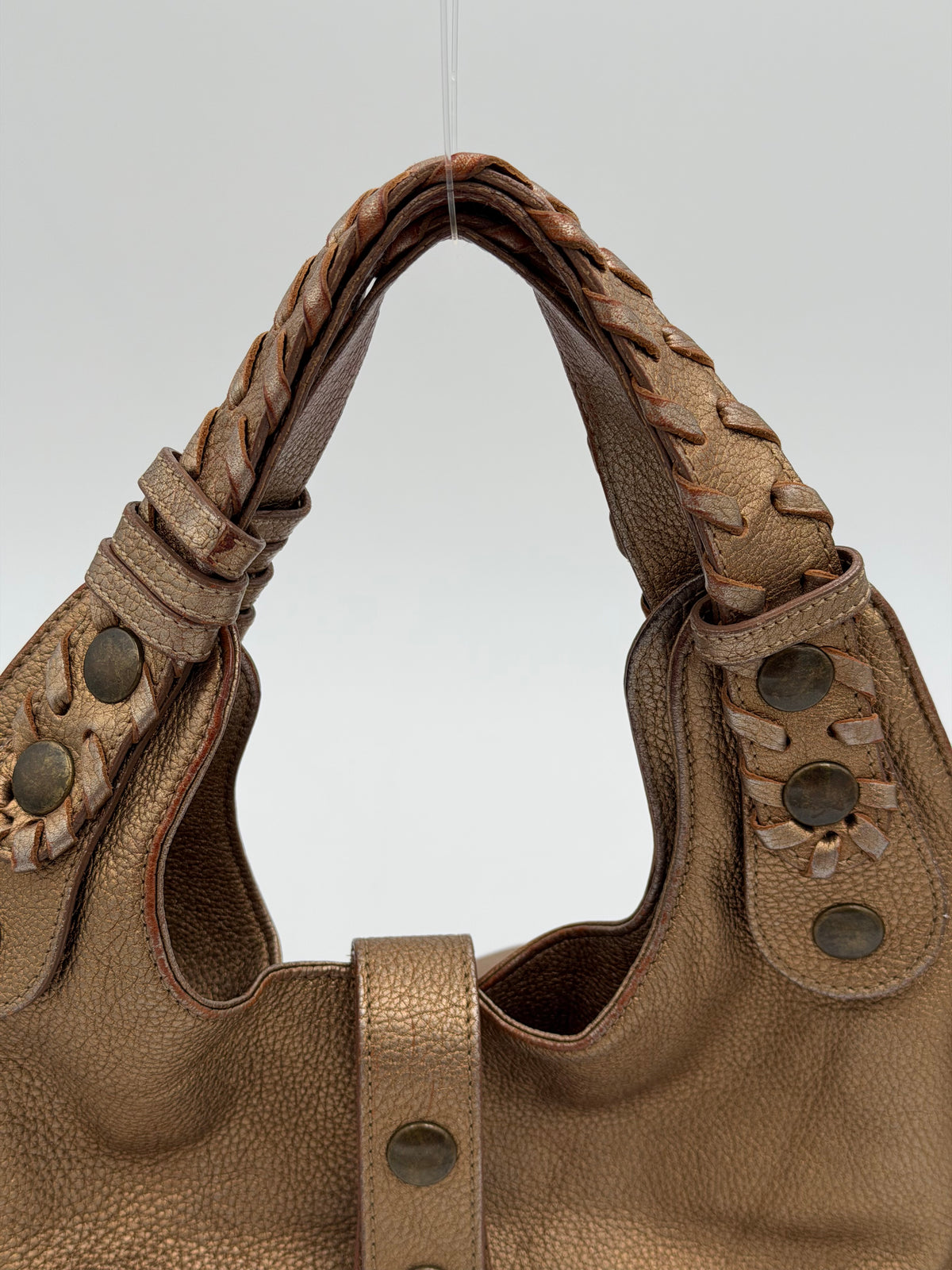 Chloé Metallic Bronze Leather Silverado Bag