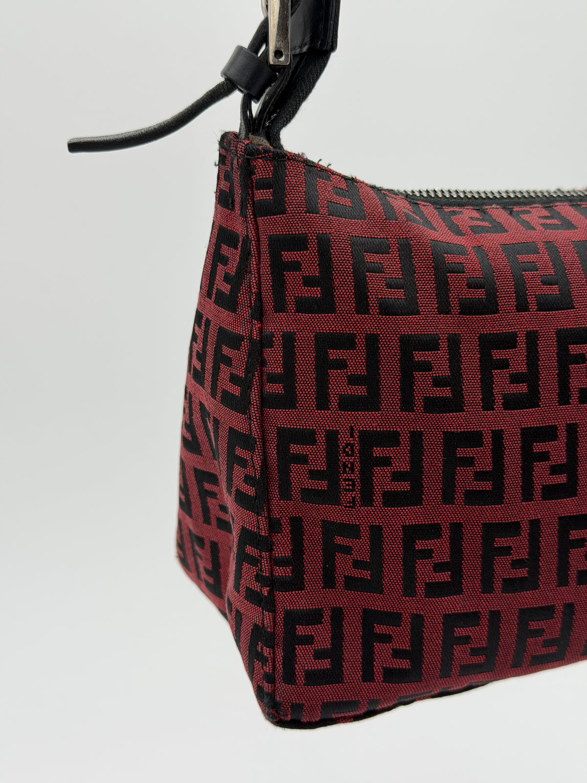 Fendi Burgundy Zucchino Canvas Bag