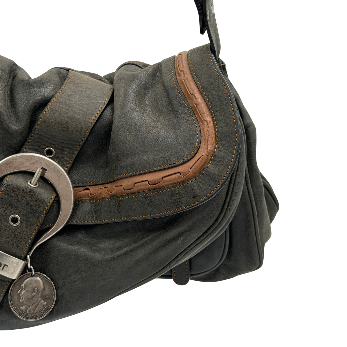 Christian Dior Leather Gaucho Saddle Bag