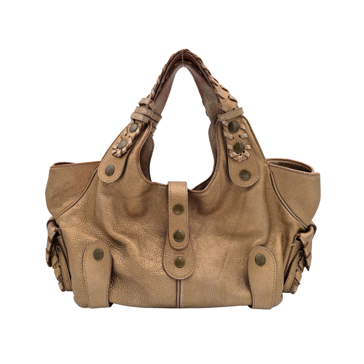 Chloé Metallic Bronze Leather Silverado Bag