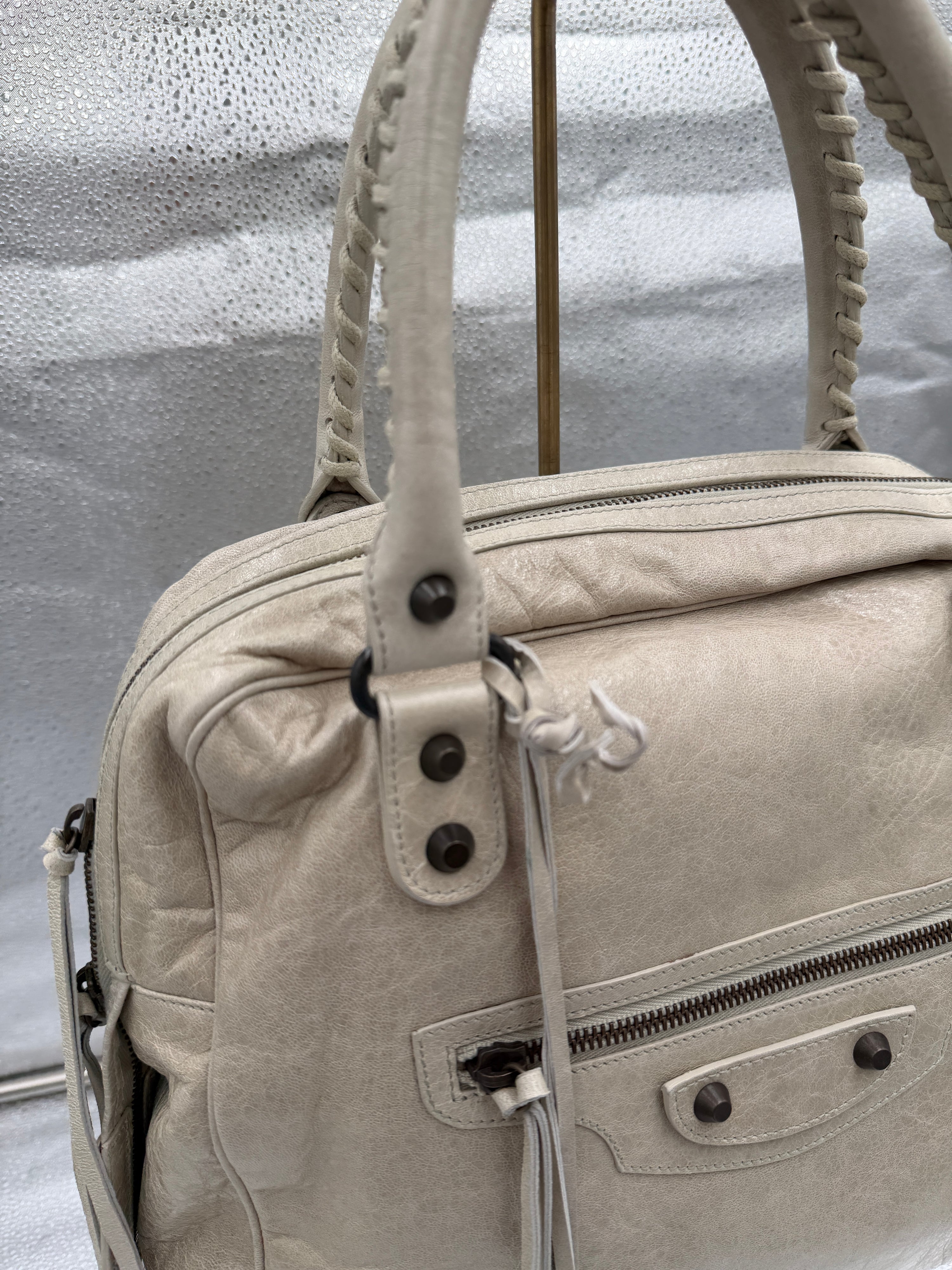 Balenciaga Motocross Classic Lambskin Bowling Bag