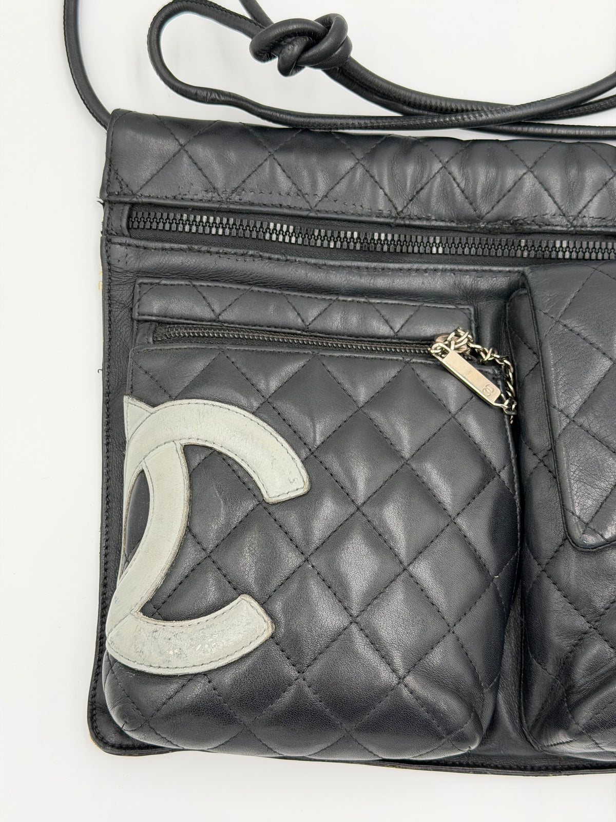 Chanel Black Quilted Leather Cambon Ligne Twin Pocket Crossbody Bag
