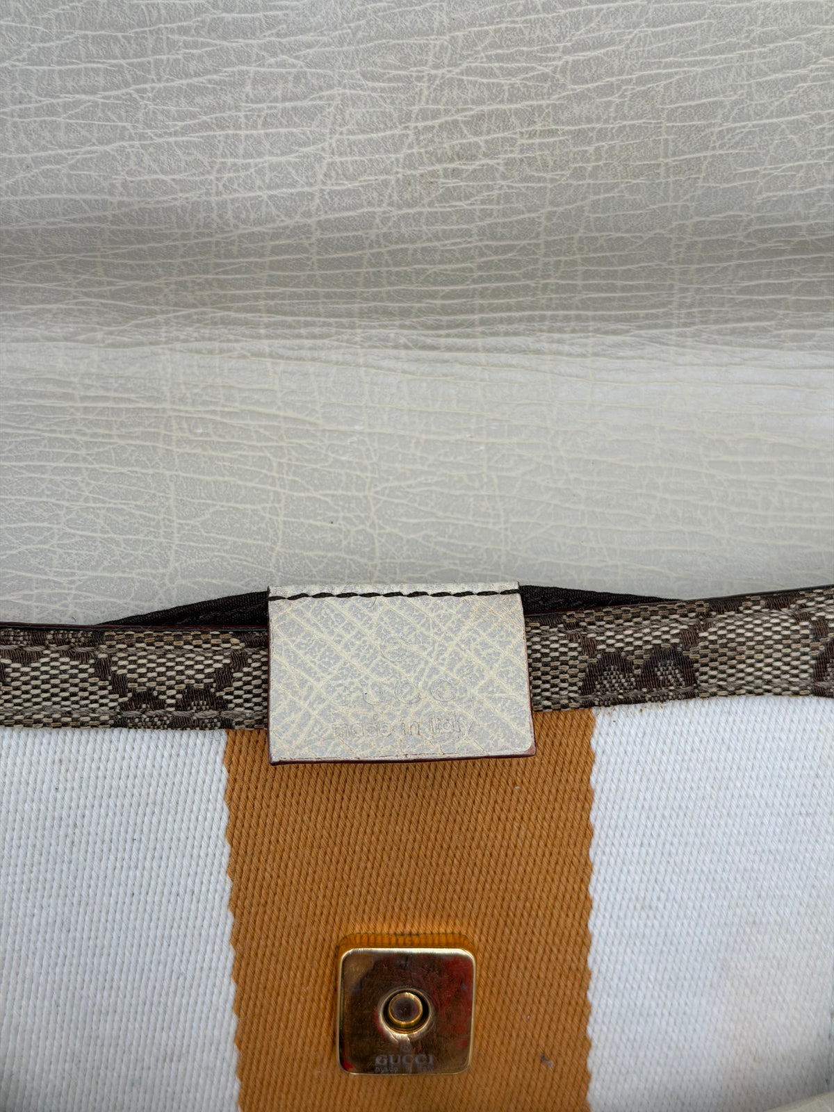 Gucci Monogram Horsebit Chain Clutch Bag