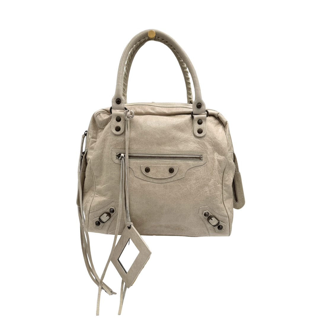 Balenciaga Motocross Classic Lambskin Bowling Bag