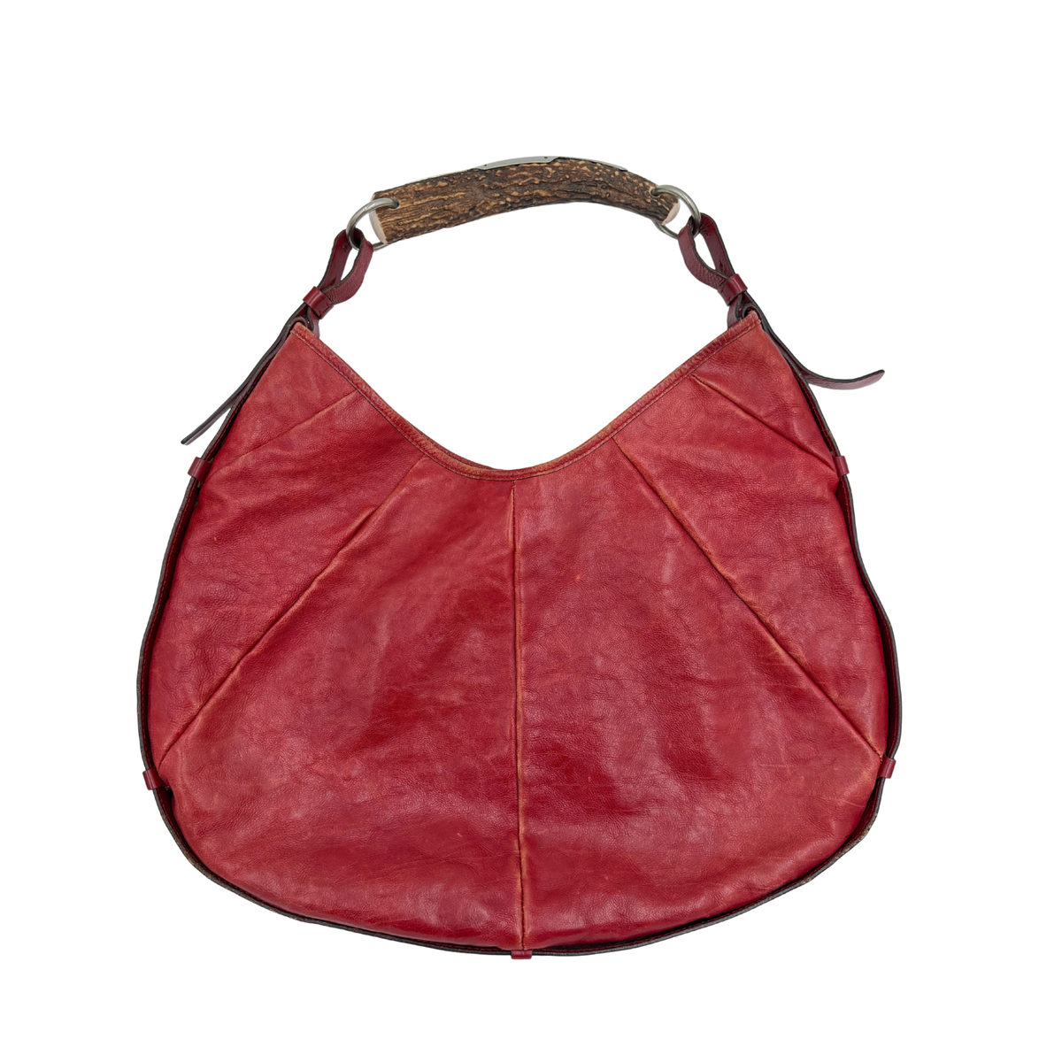 Yves Saint Laurent Burgundy Leather Mombasa Bag