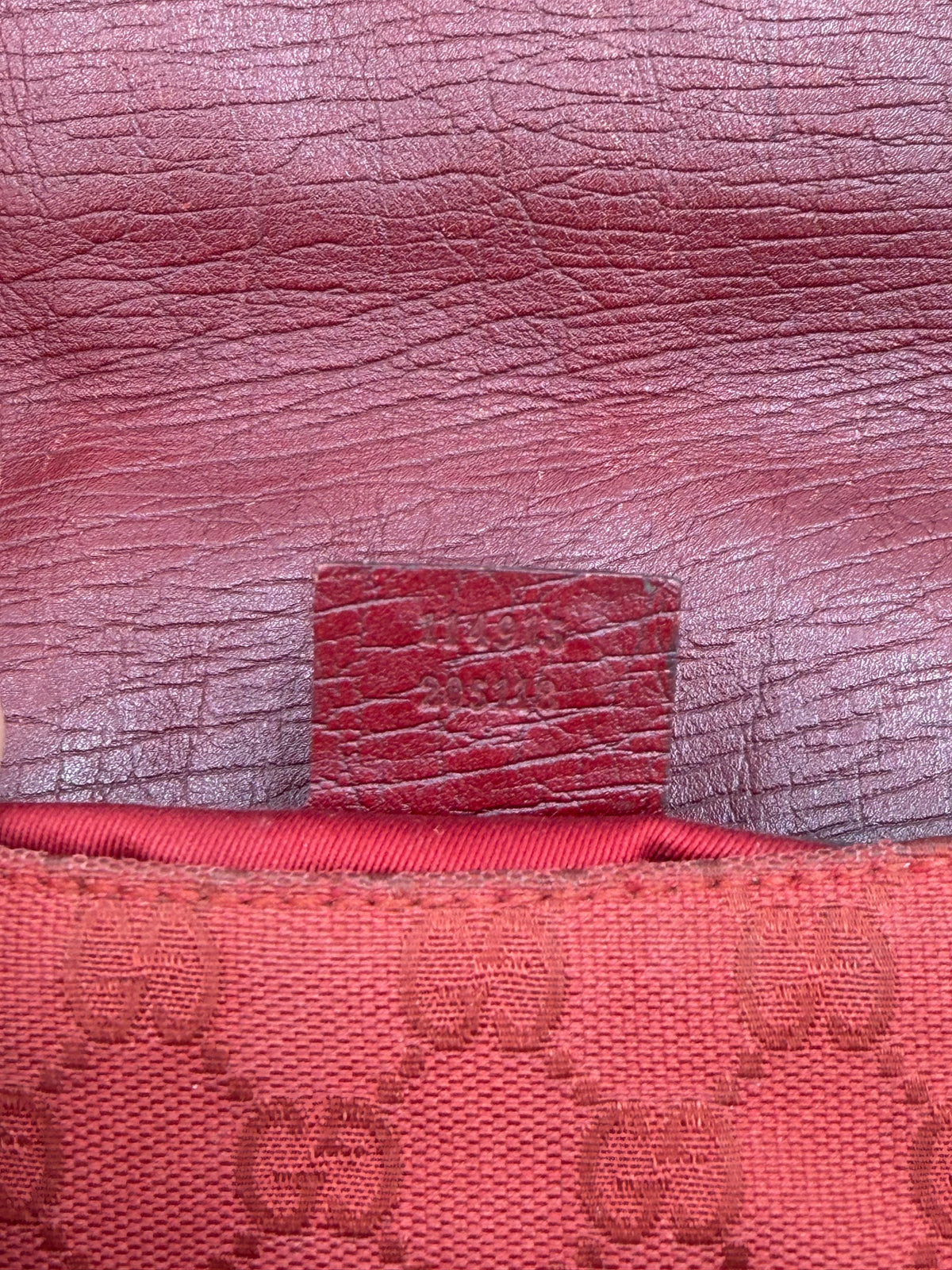 Gucci GG Canvas Horsebit Red Shoulder Bag