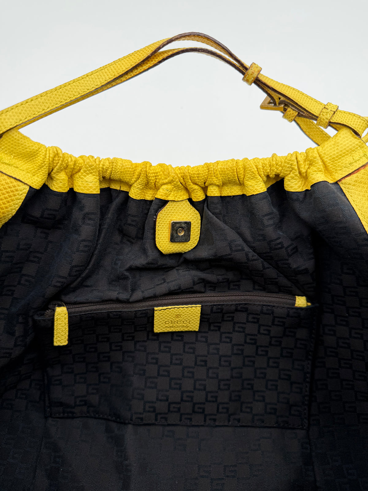 Gucci Yellow Lizard Bag