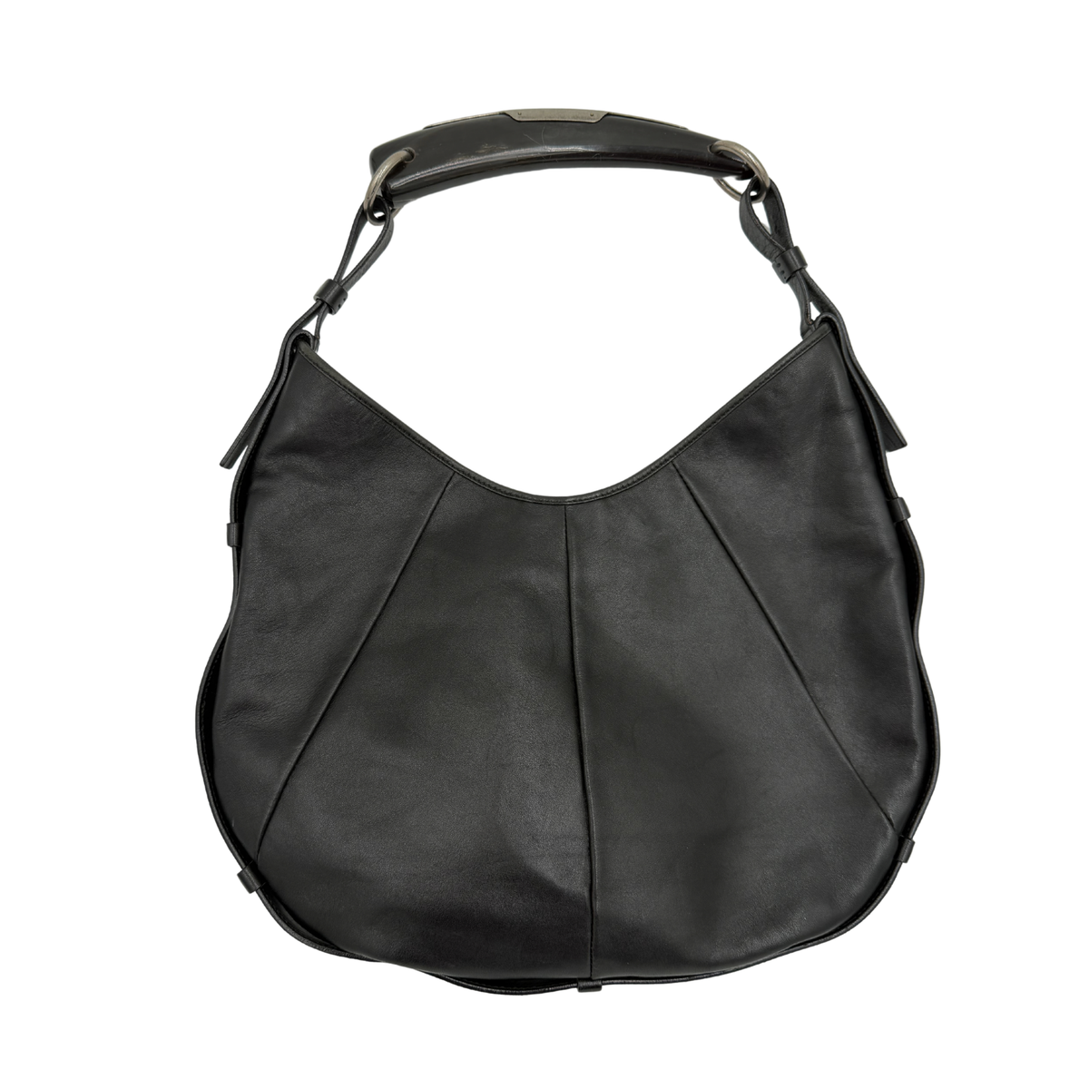 Yves Saint Laurent Black Smooth Leather Mombasa Bag