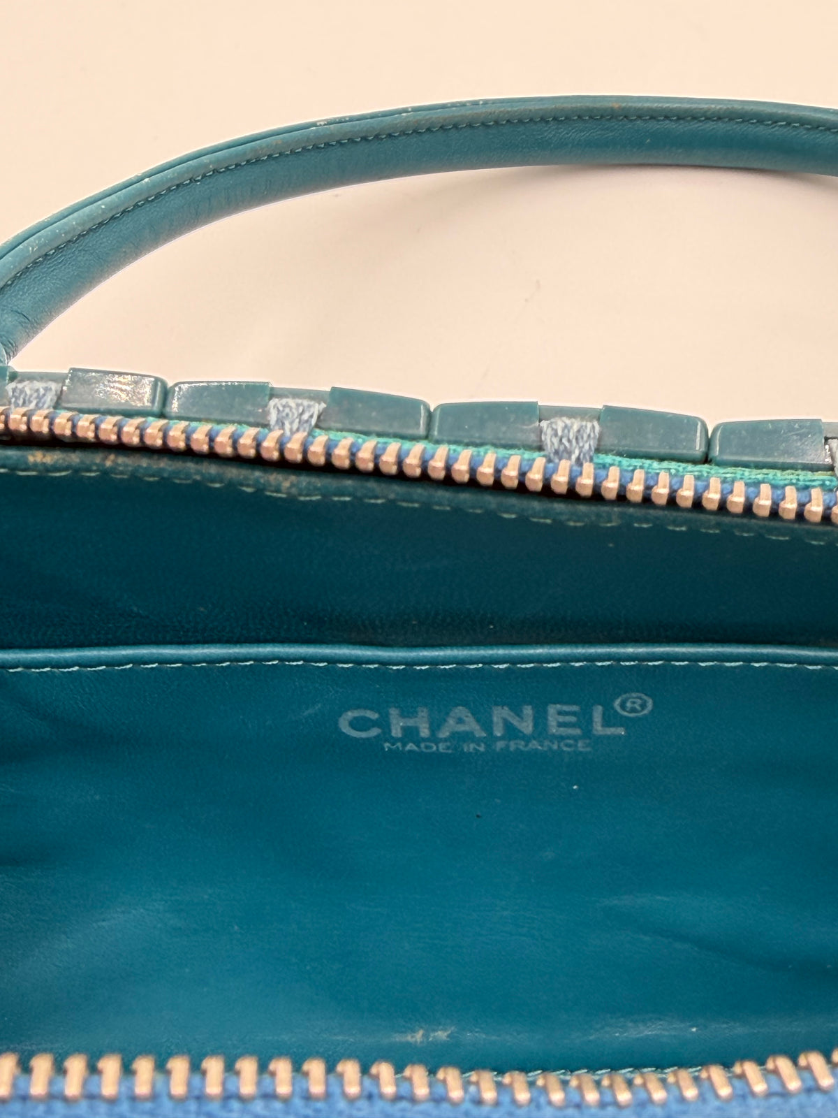 Chanel Teal Puzzle Barrel Bag