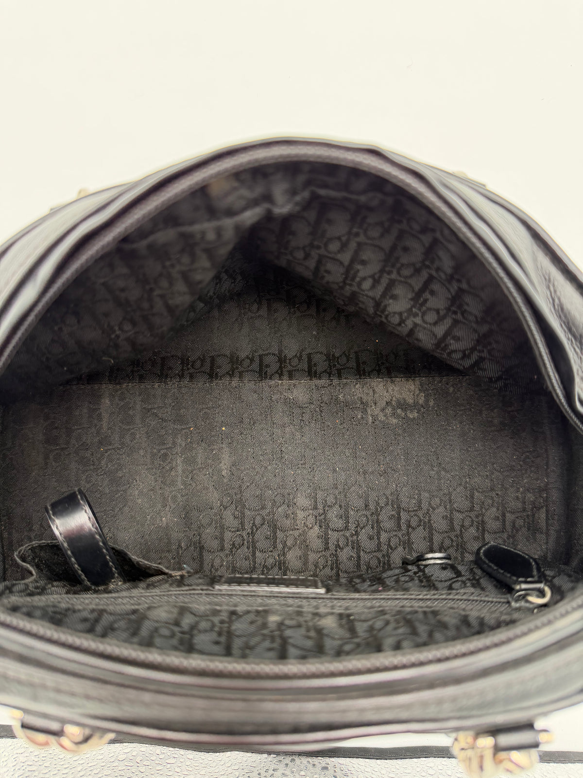 Christian Dior Black Gambler Dice Bowler Bag