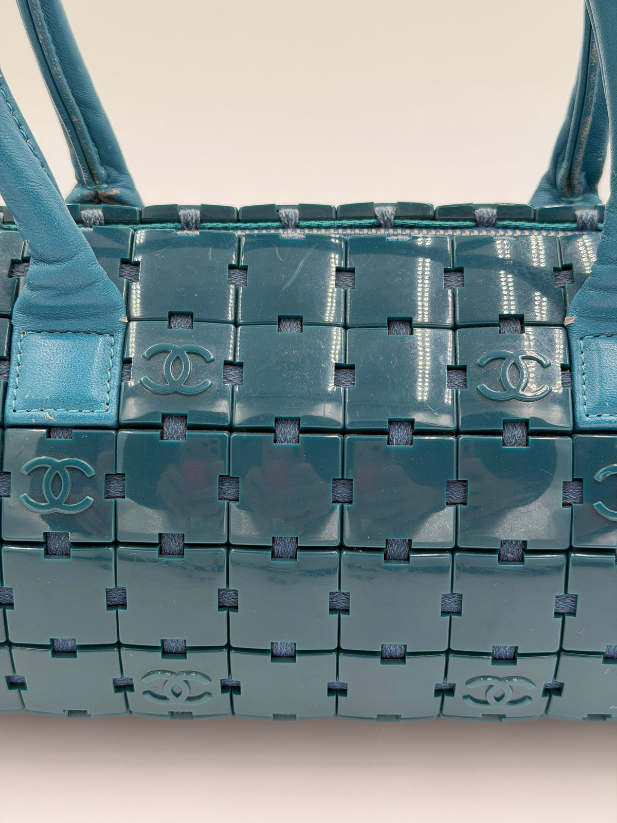 Chanel Teal Puzzle Barrel Bag