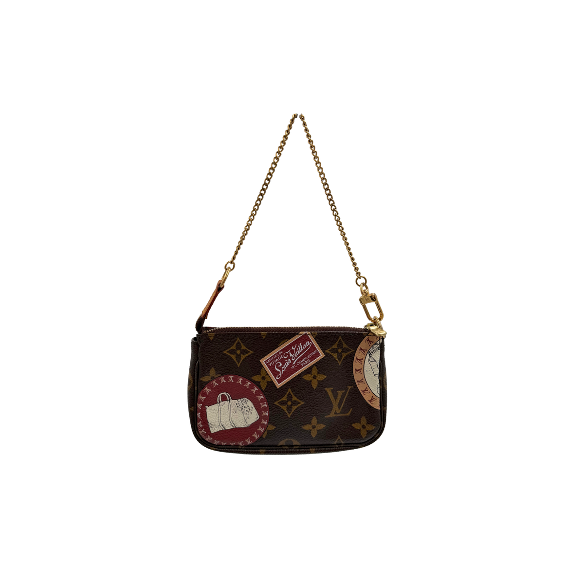 Louis Vuitton Limited Edition Monogram Canvas Patches Mini Pochette