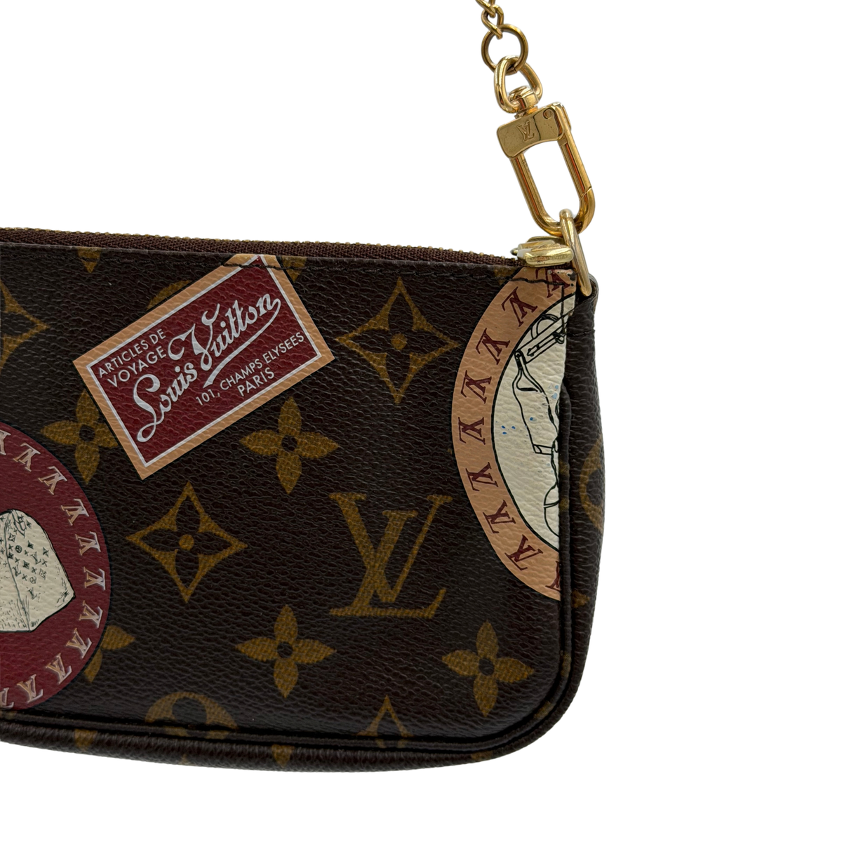 Louis Vuitton Limited Edition Monogram Canvas Patches Mini Pochette