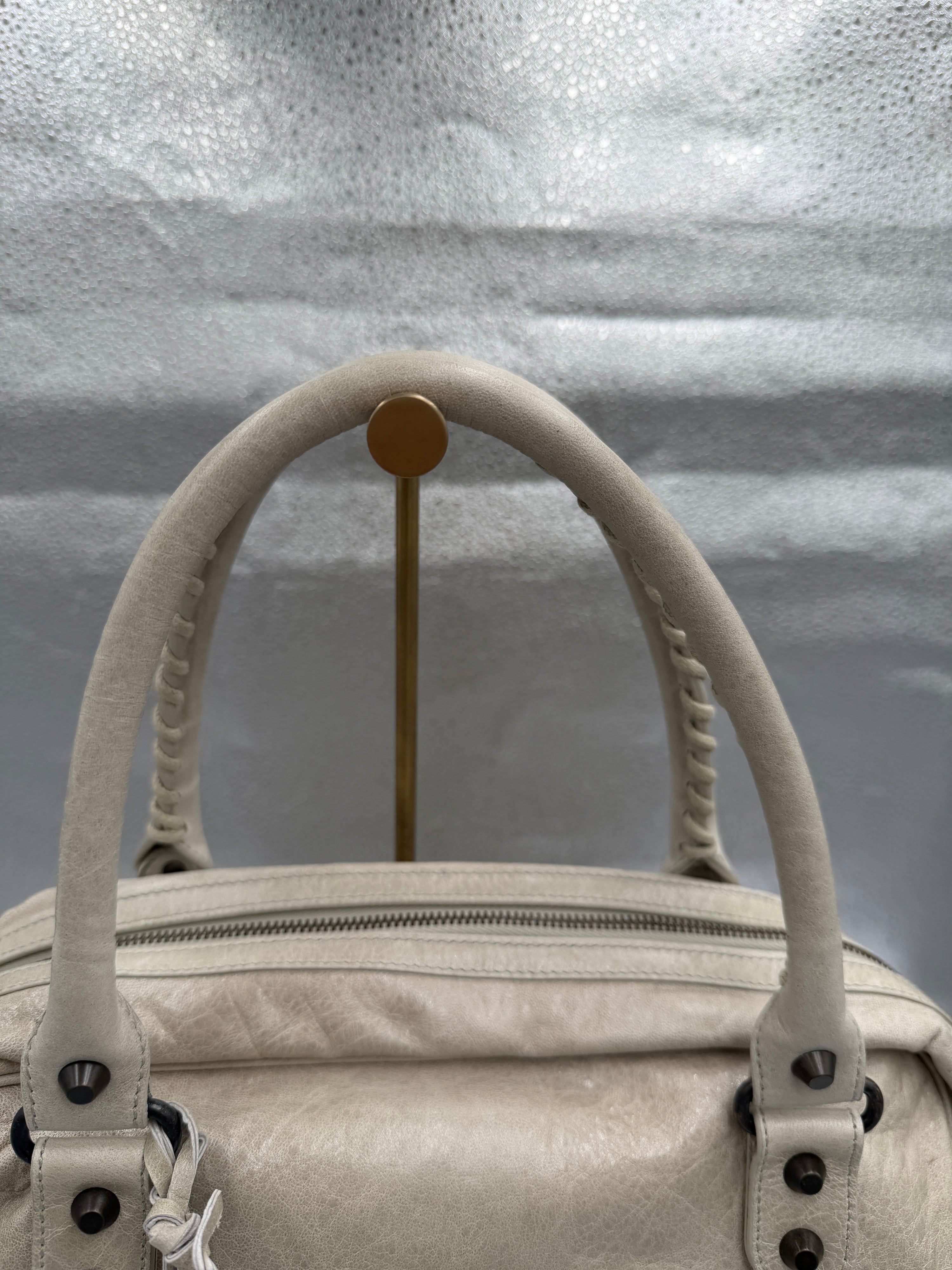 Balenciaga Motocross Classic Lambskin Bowling Bag