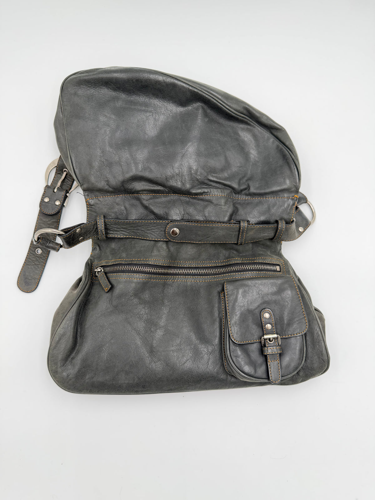 Christian Dior Leather Gaucho Saddle Bag