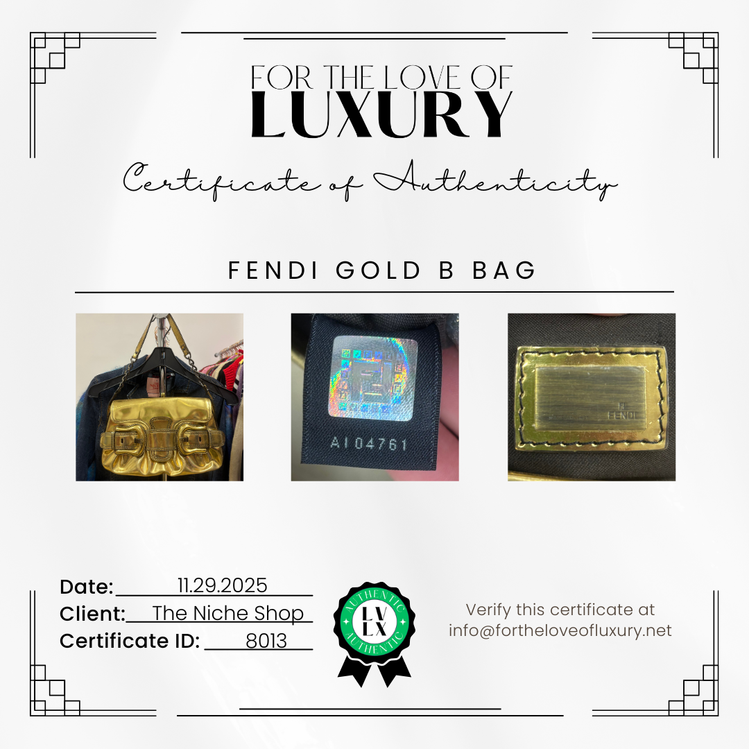 Fendi Gold Metalic B. Bis Buckle Bag