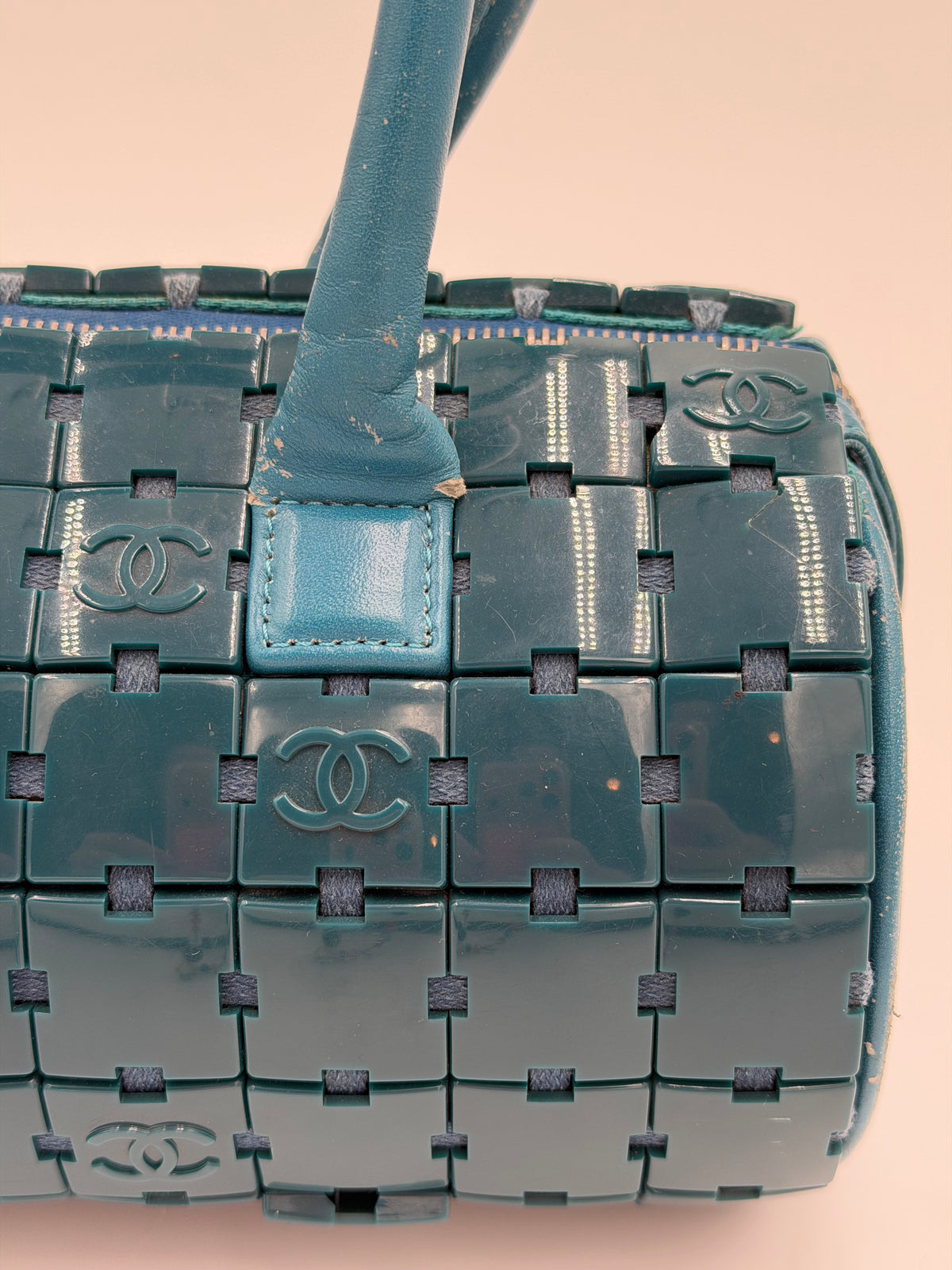 Chanel Teal Puzzle Barrel Bag