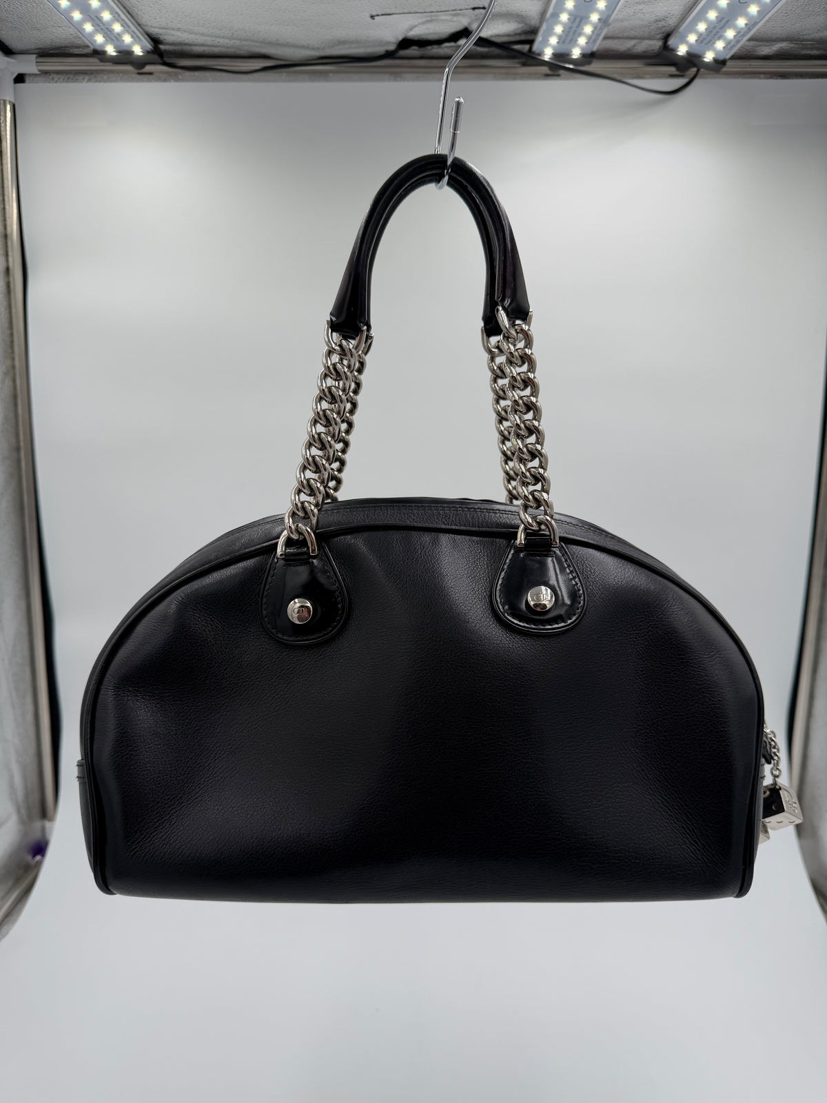 Christian Dior Black Gambler Dice Bowler Bag