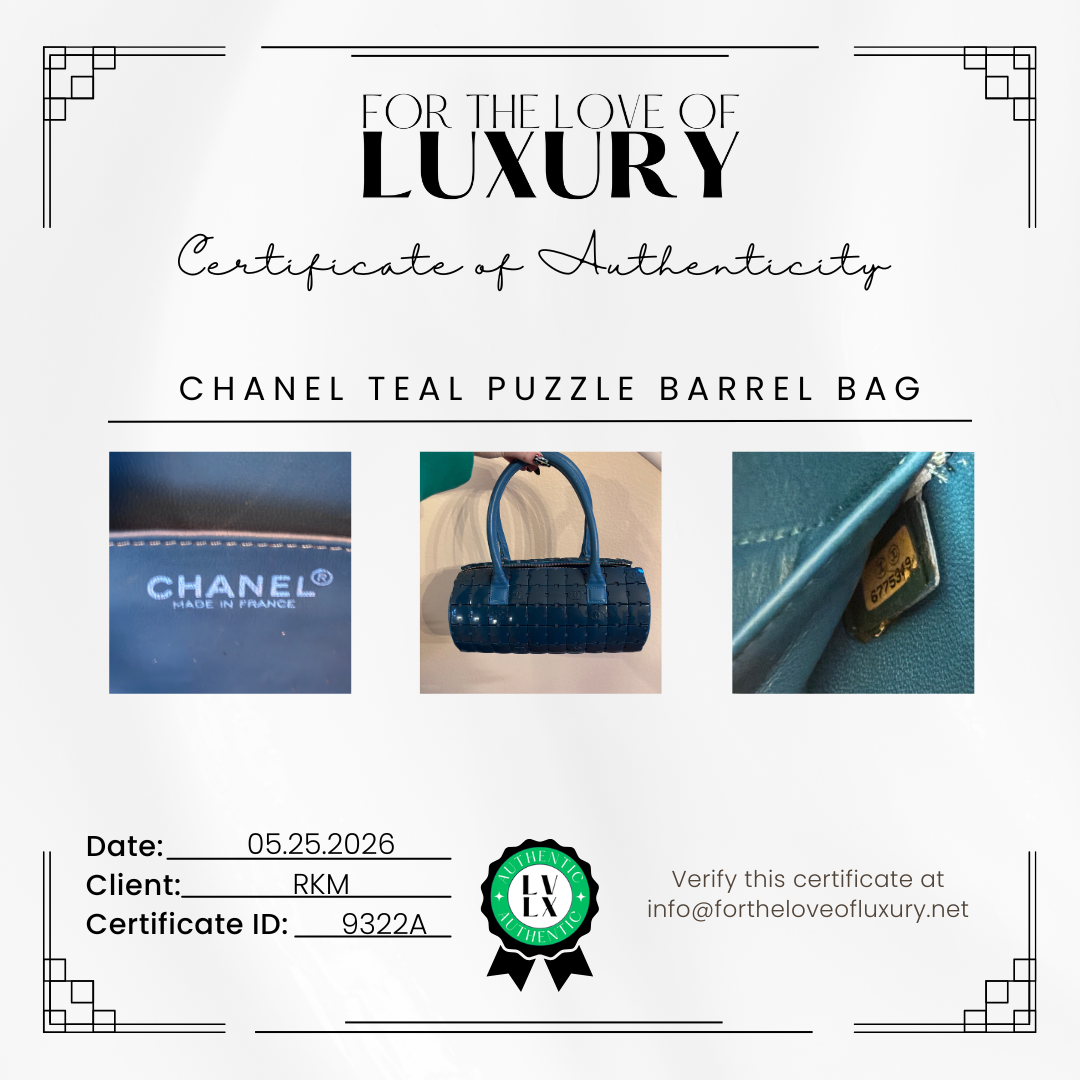Chanel Teal Puzzle Barrel Bag