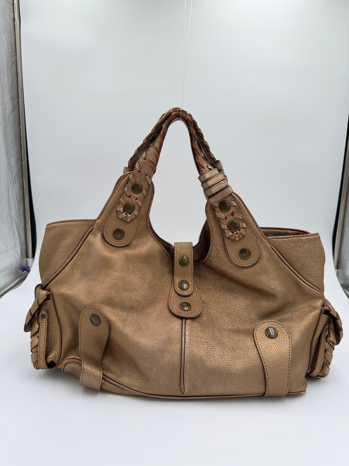 Chloé Metallic Bronze Leather Silverado Bag
