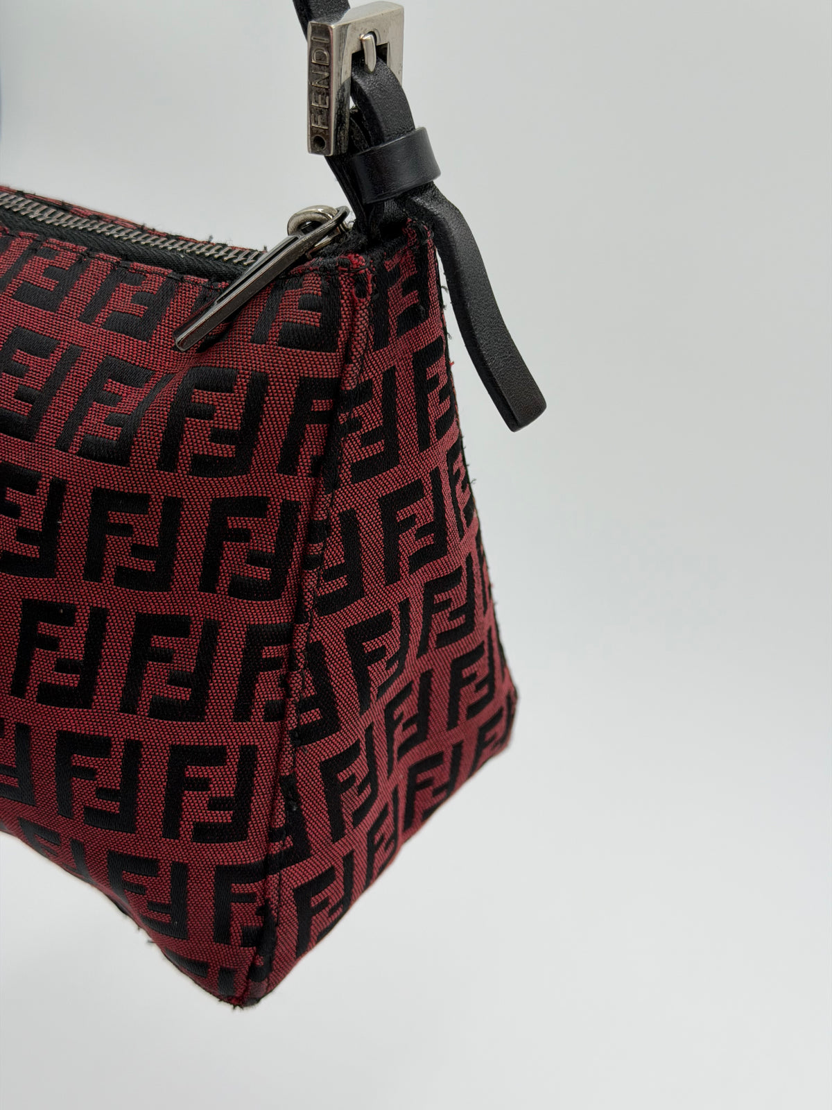 Fendi Burgundy Zucchino Canvas Bag