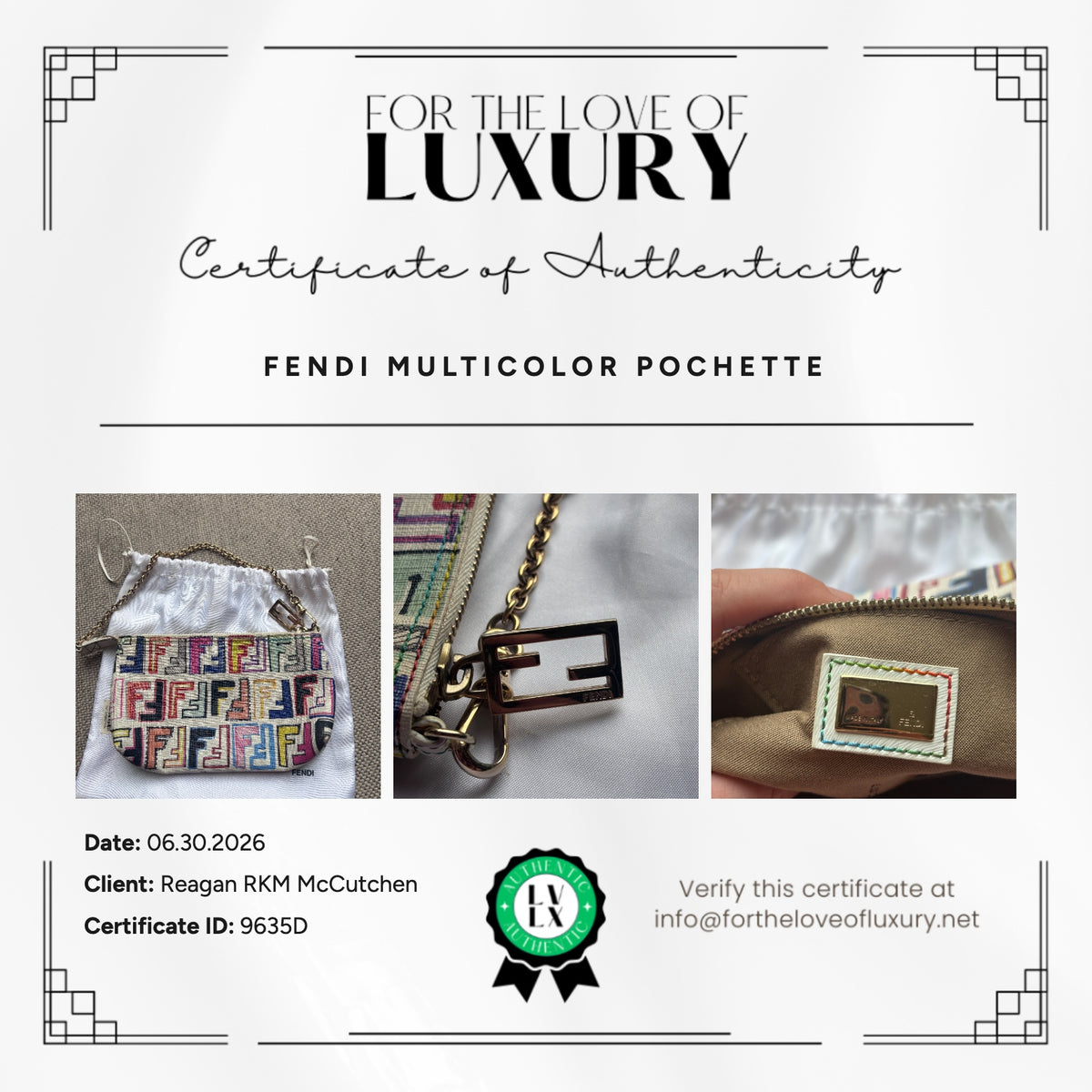 Fendi White Multicolor Zucca Pochette