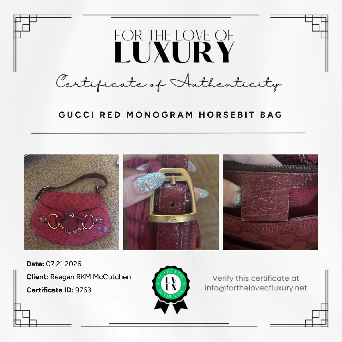 Gucci GG Canvas Horsebit Red Shoulder Bag