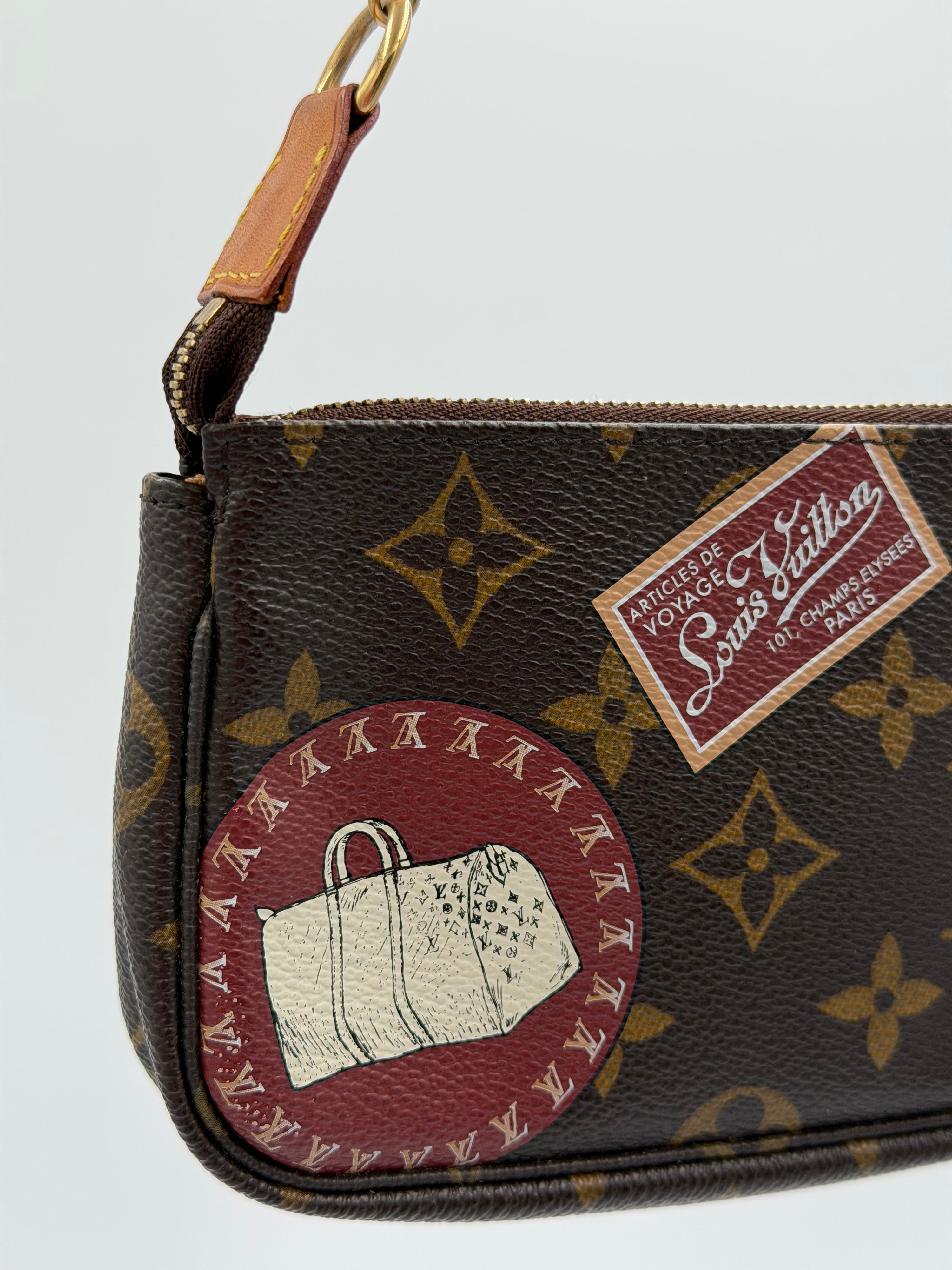 Louis Vuitton Limited Edition Monogram Canvas Patches Mini Pochette