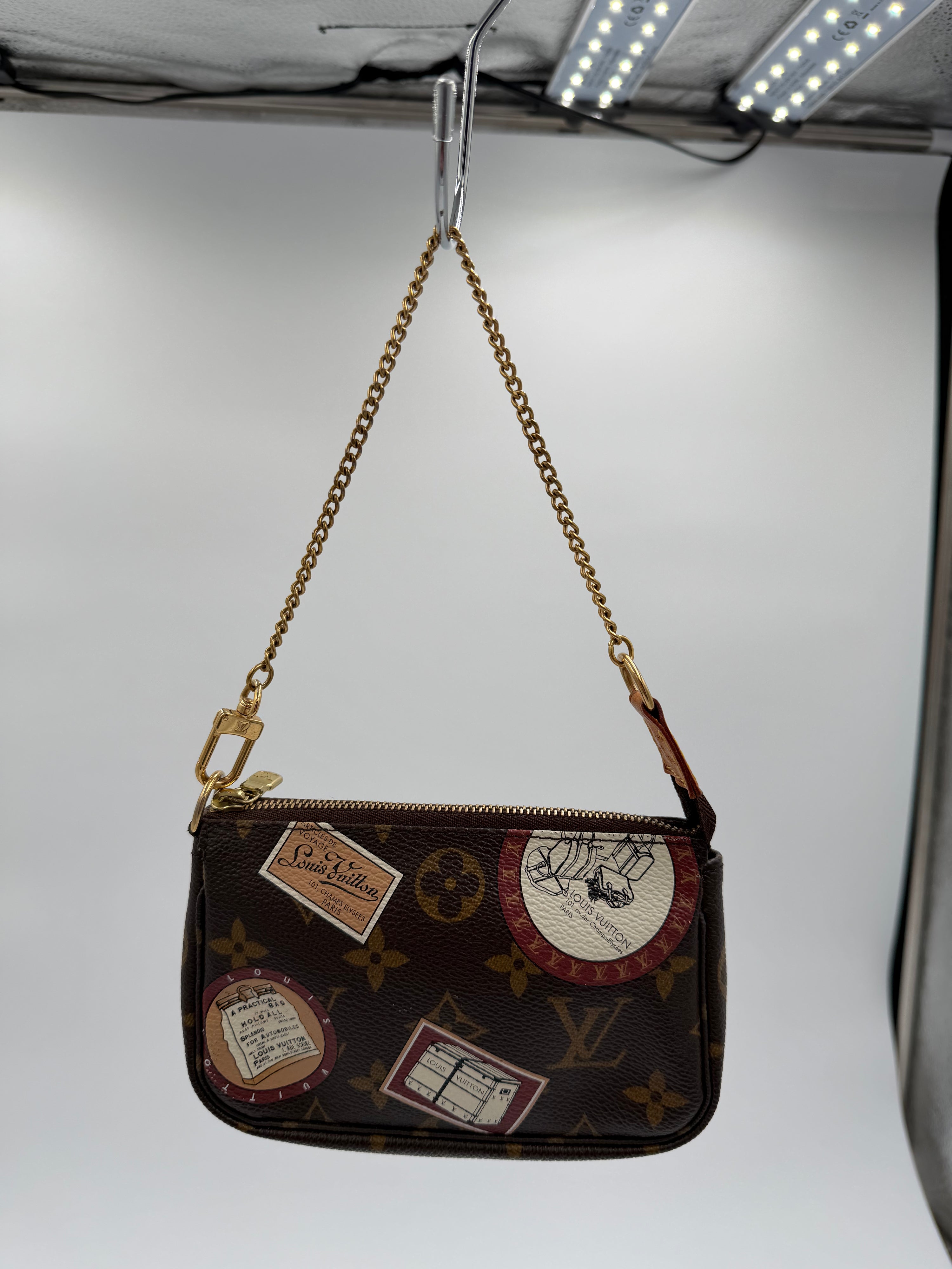 Louis Vuitton Limited Edition Monogram Canvas Patches Mini Pochette