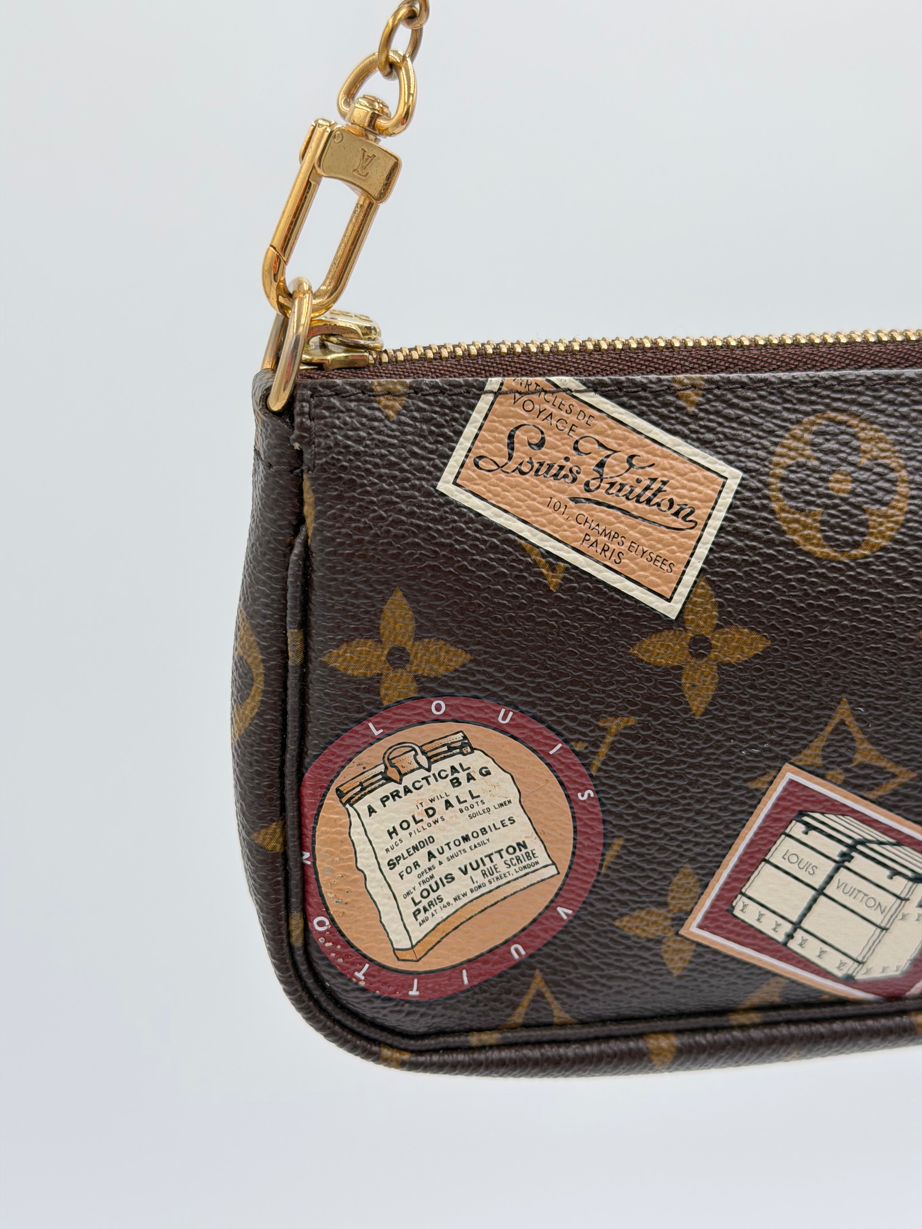 Louis Vuitton Limited Edition Monogram Canvas Patches Mini Pochette