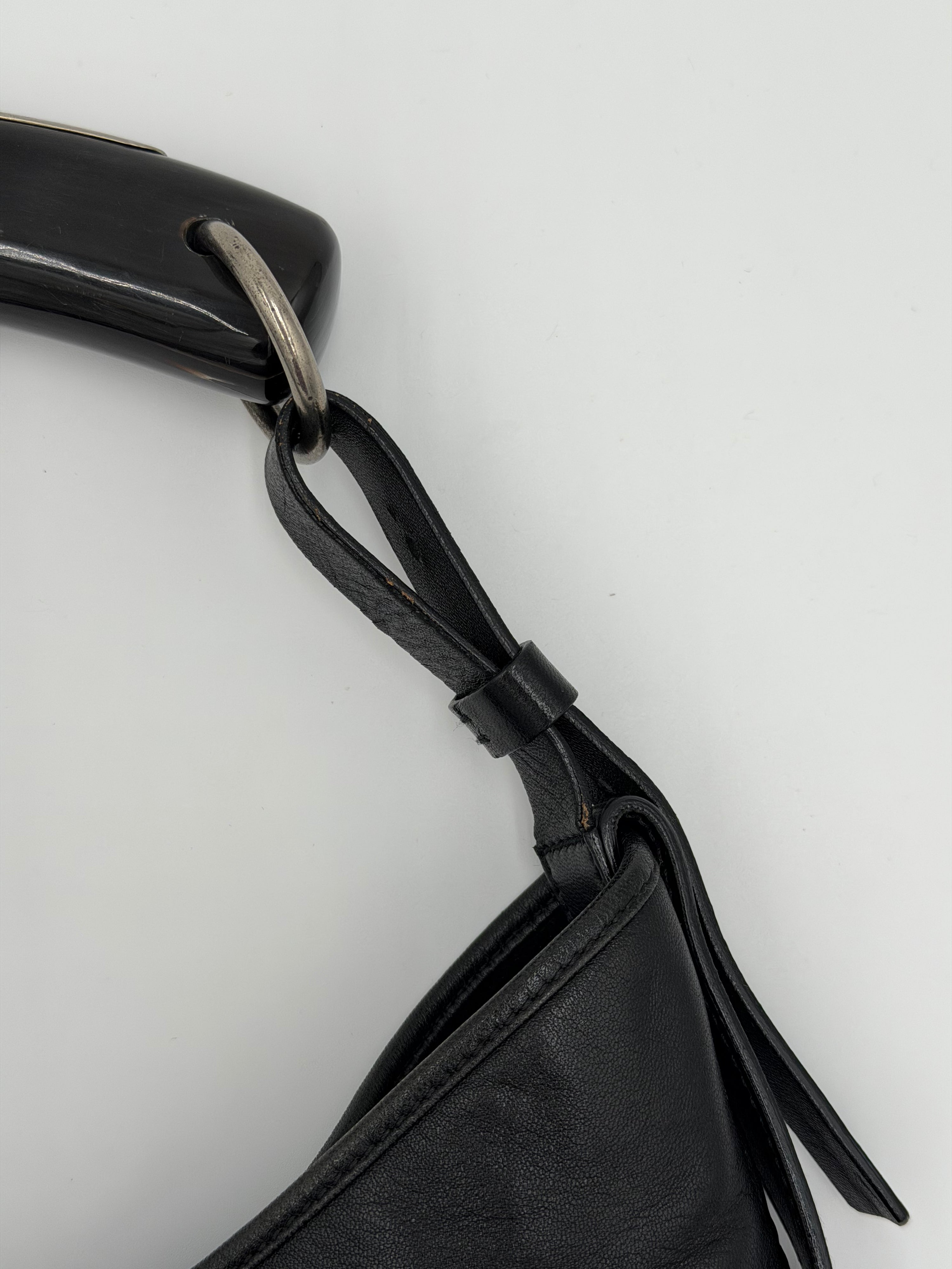 Yves Saint Laurent Black Smooth Leather Mombasa Bag
